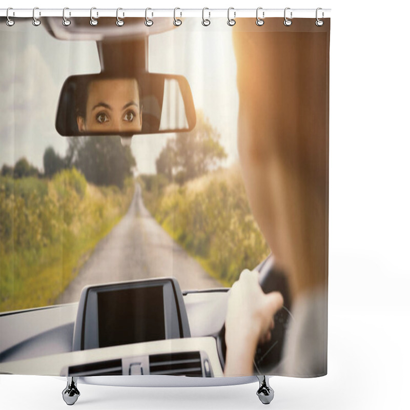 Personality  Woman Driving Car Shower Curtains