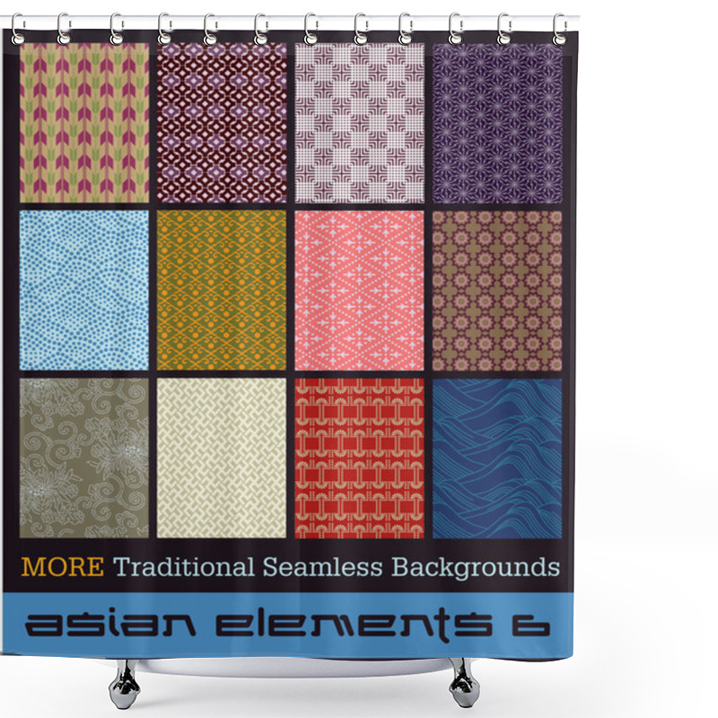 Personality  Traditional Seamless Japanese Fabric Patterns Shower Curtains