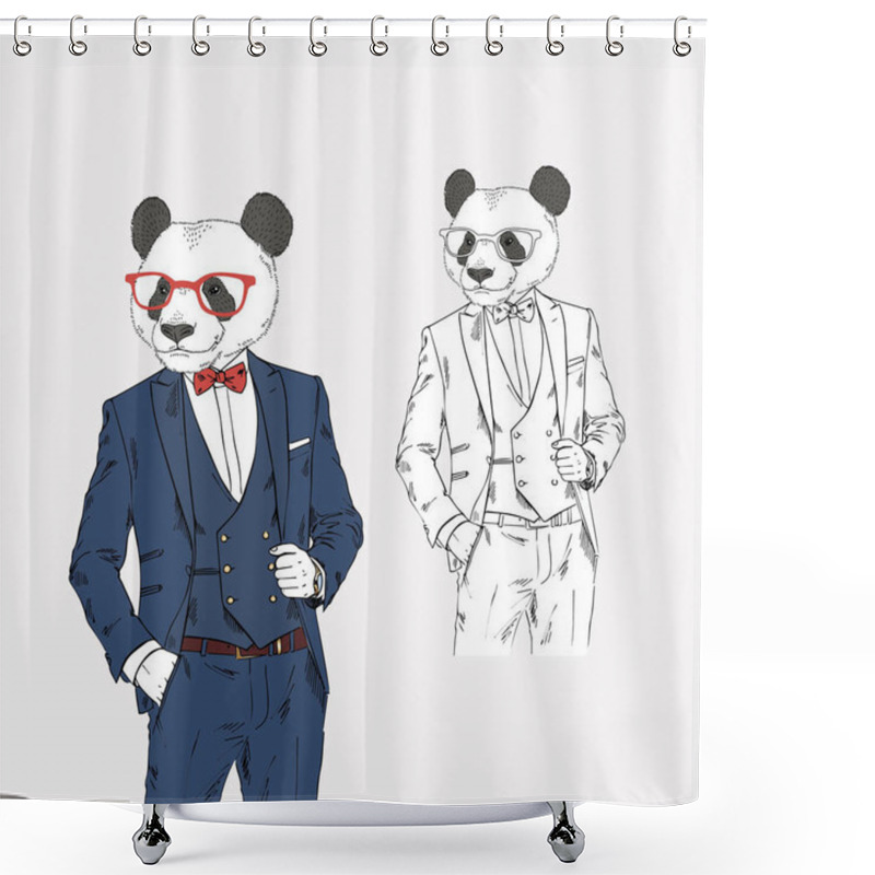 Personality  Panda Man In Classy Style Shower Curtains