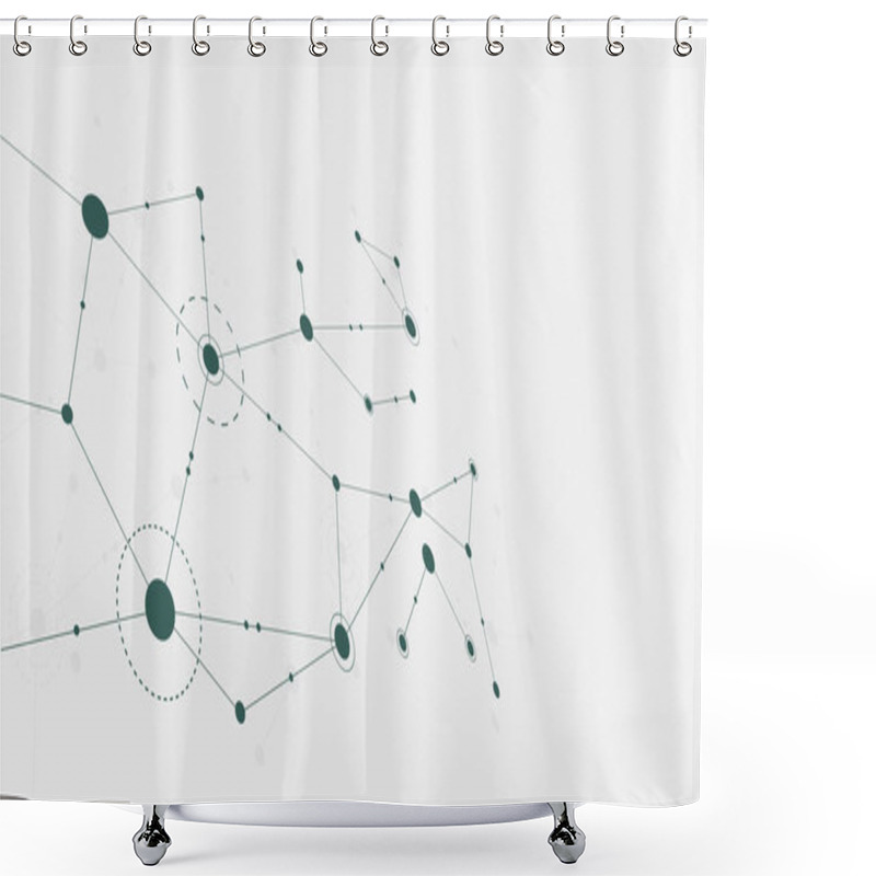 Personality  Abstract Geometric Connect Lines And Dots.Simple Technology Graphic Background.Illustration Vector Design Network And Connection Concept. Shower Curtains