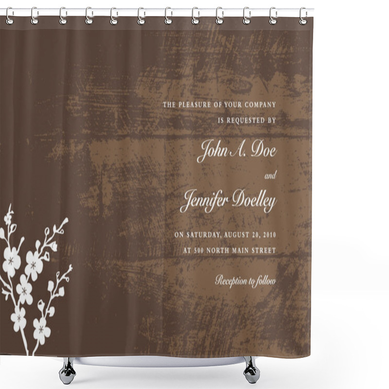 Personality  Vector Grunge Wood Background And Blossoms Shower Curtains