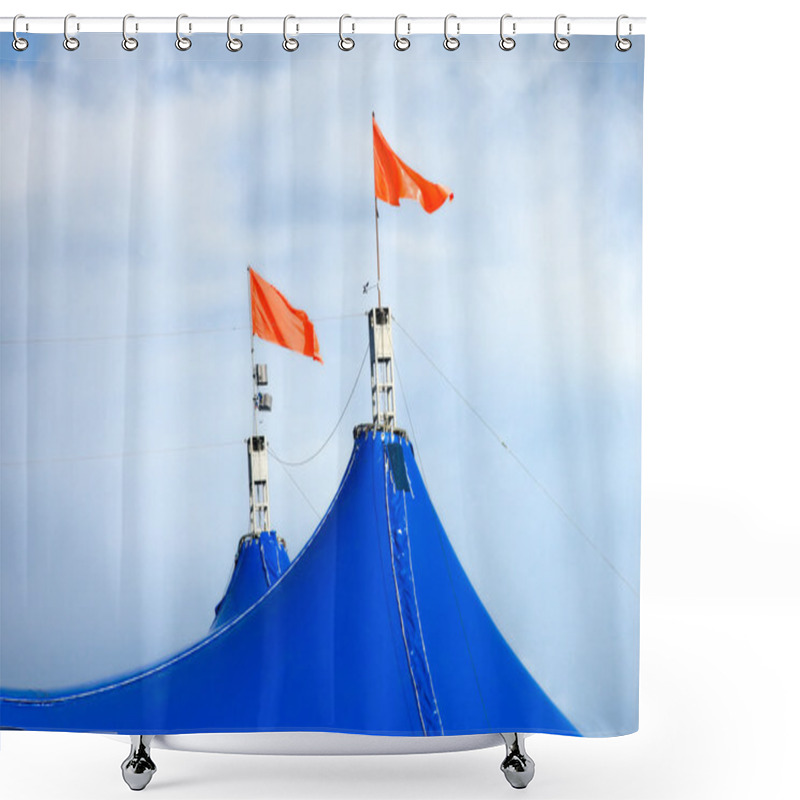 Personality  Red Flags On Top Of Circus Tent Shower Curtains