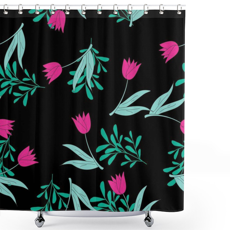 Personality  Seamless Pattern With Floral Motifs Able To Print For Cloths, Tablecloths, Blanket, Shirts, Dresses, Posters, Papers. Shower Curtains