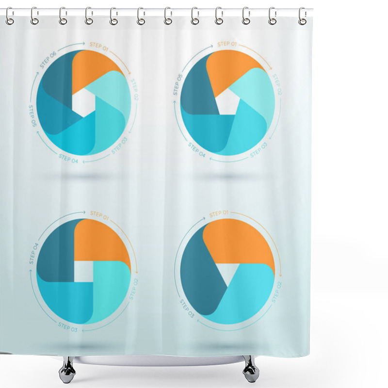 Personality  Infographic Set Of Flat Business Workflow Diagrams Shower Curtains