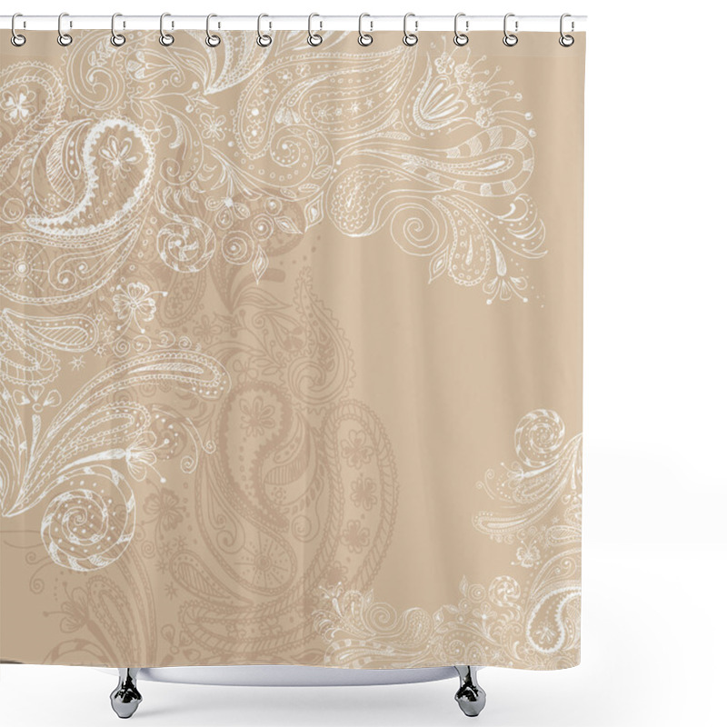 Personality  Eastern Hand Drawn Background Shower Curtains