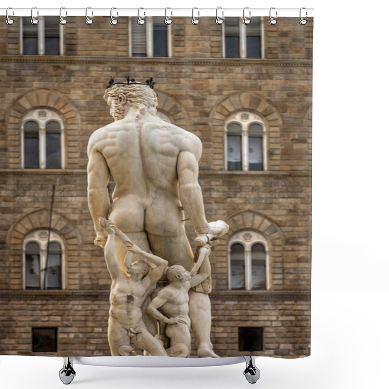 Personality  Florence, Neptune Fountain (Roman Deity) By Bartolomeo Ammannati 1560-1565, Piazza Della Signoria, UNESCO World Heritage Site,Tuscany, Italy, Europe Shower Curtains