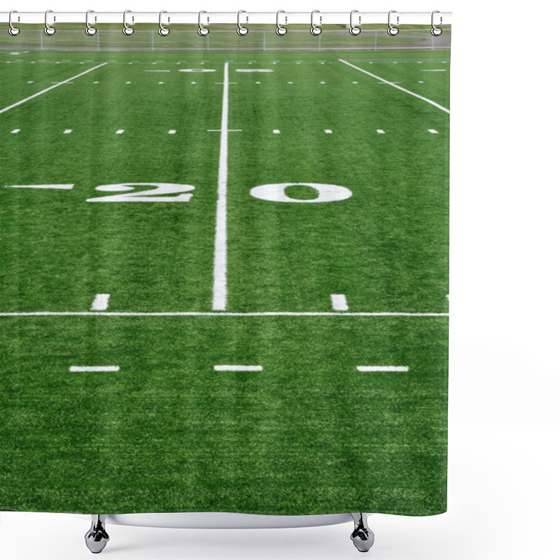 Personality  Twenty Yard Line On American Football Field Shower Curtains