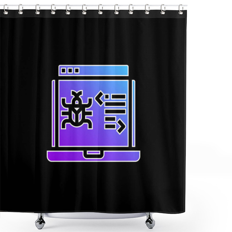 Personality  Antivirus Blue Gradient Vector Icon Shower Curtains