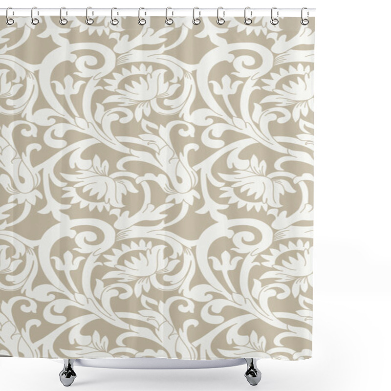 Personality  Seamless Floral Background With Swirls And Flowers  Shower Curtains