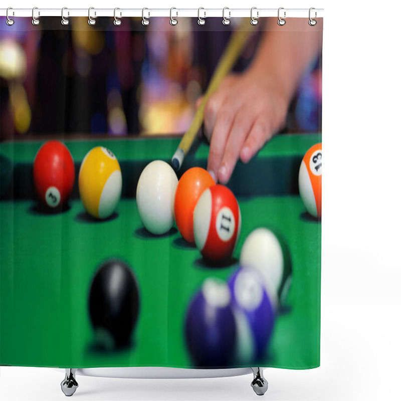 Personality  Billiards Shower Curtains