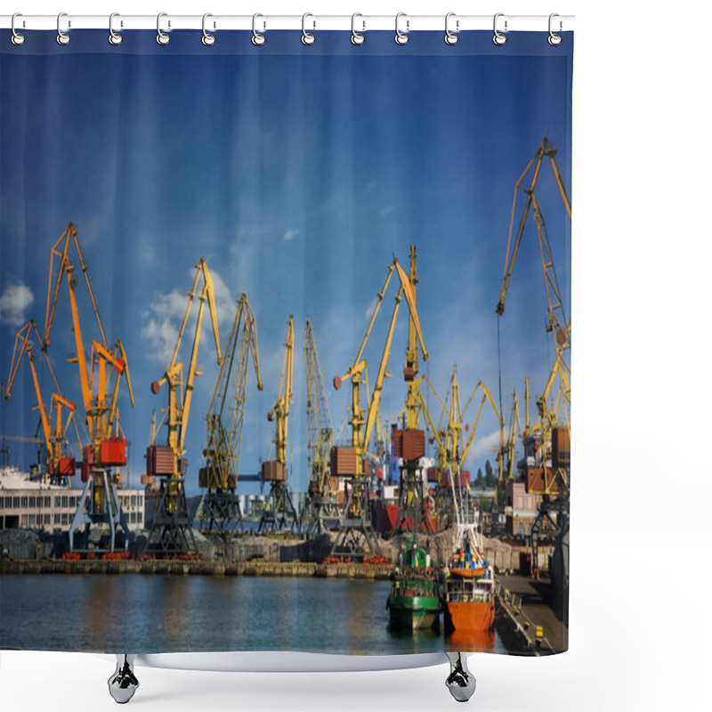 Personality  Harbor Cranes Shower Curtains