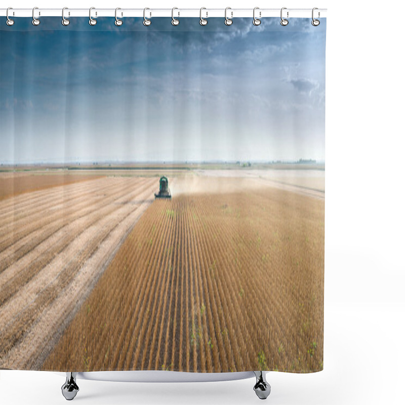 Personality  Harvesting Of Soy Bean Field  Shower Curtains