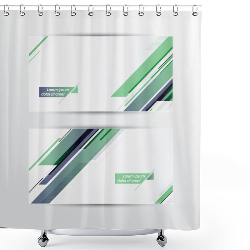 Personality  Banners With Abstract Geometric Forms Shower Curtains