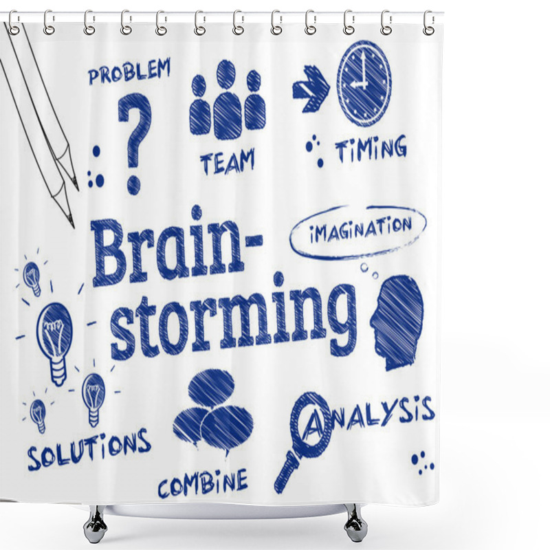 Personality  Brainstorming, Problem Solving, Scribble Shower Curtains