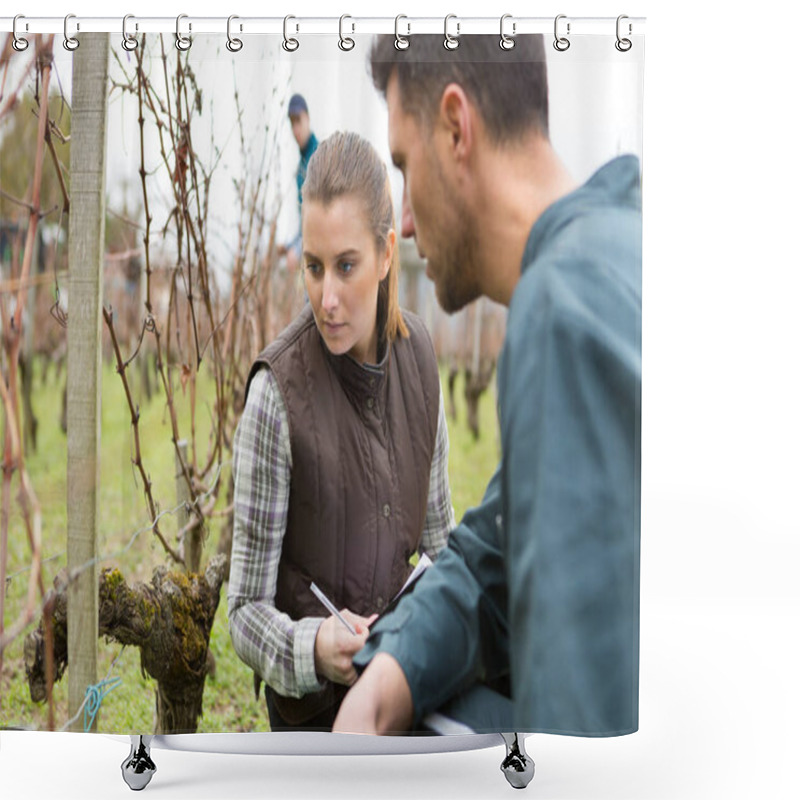 Personality  Man Working In A Vineyard Shower Curtains