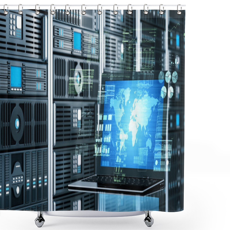 Personality  Internet Server Laptop Shower Curtains