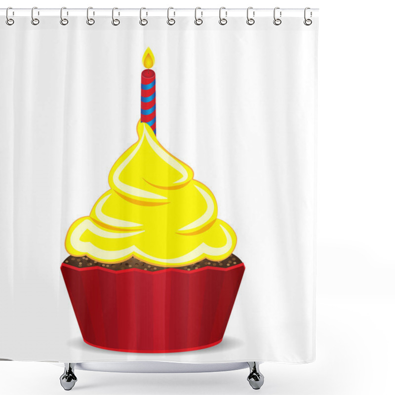 Personality  Birthday Cupcake Shower Curtains