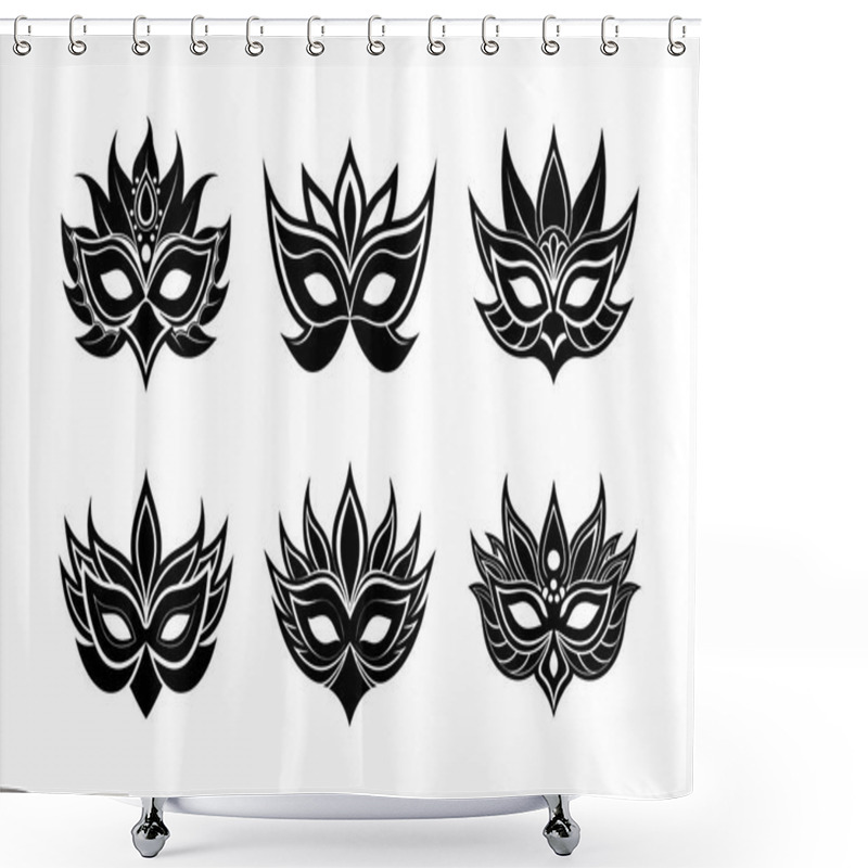 Personality  Ornate Black Carnival Mask Design Shower Curtains