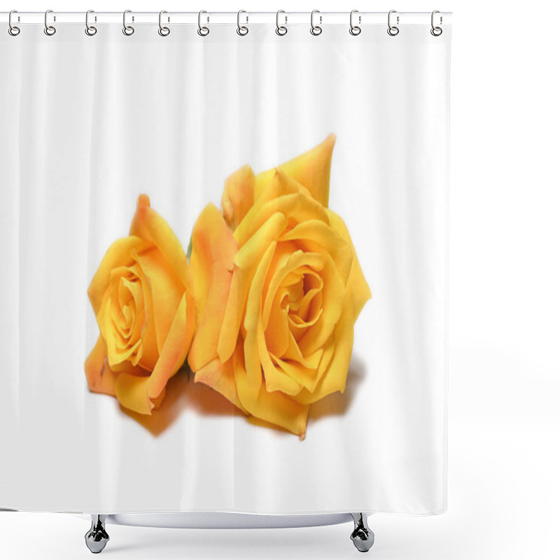 Personality  Yellow Flowers On White  Shower Curtains