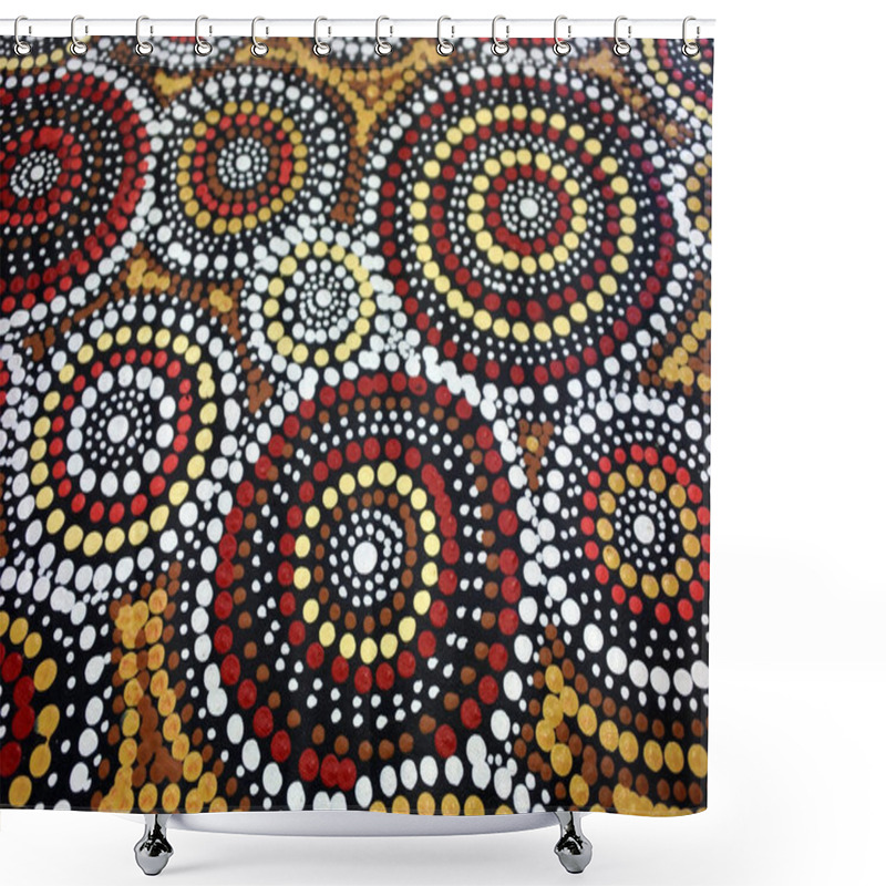 Personality  Indigenous Australian Art Dot Painting Background Shower Curtains