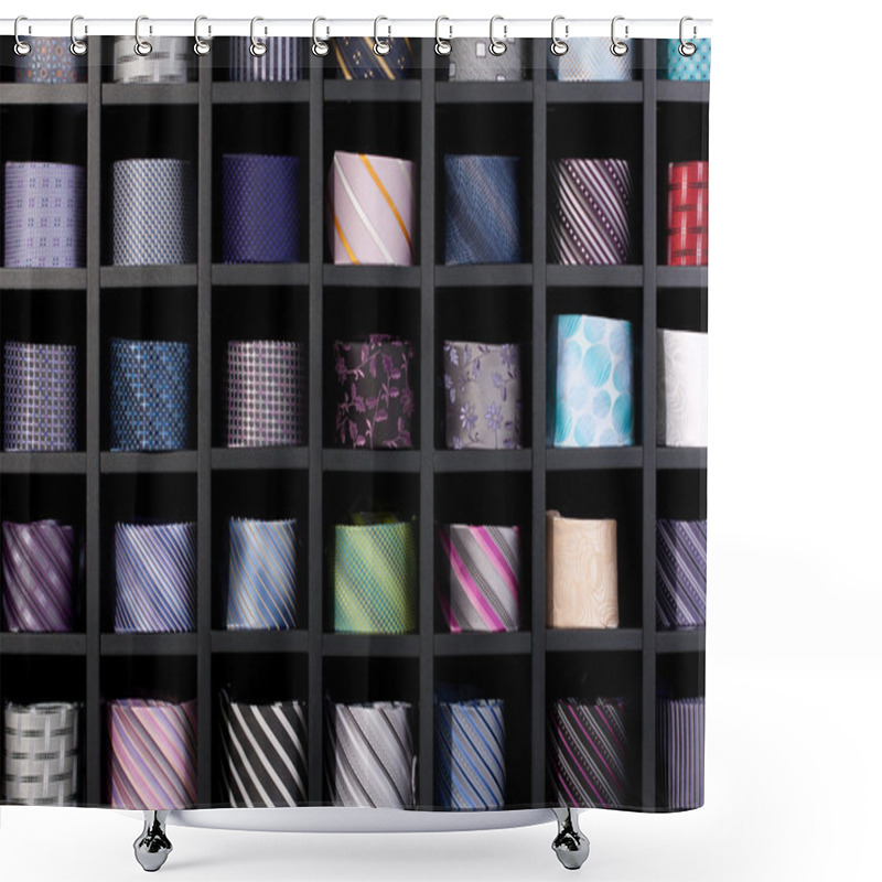 Personality  Wall Of Ties Shower Curtains