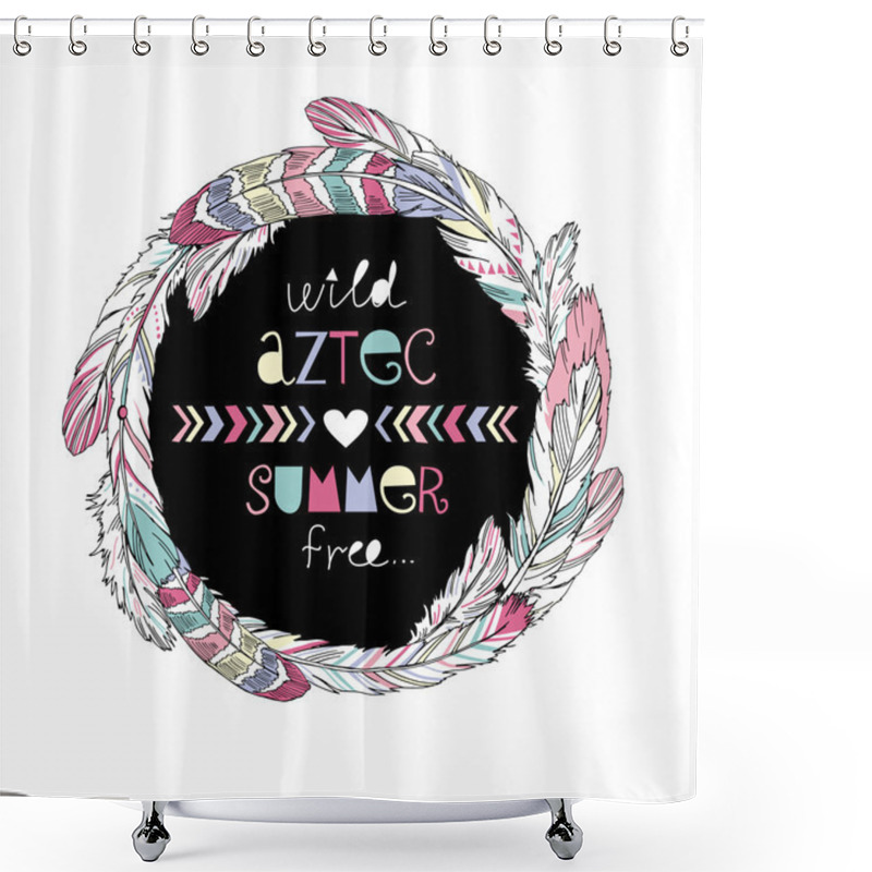 Personality  Aztec Summer Lettering Shower Curtains