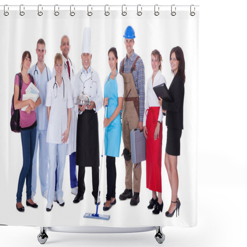 Personality  Group Of Representing Diverse Professions Shower Curtains