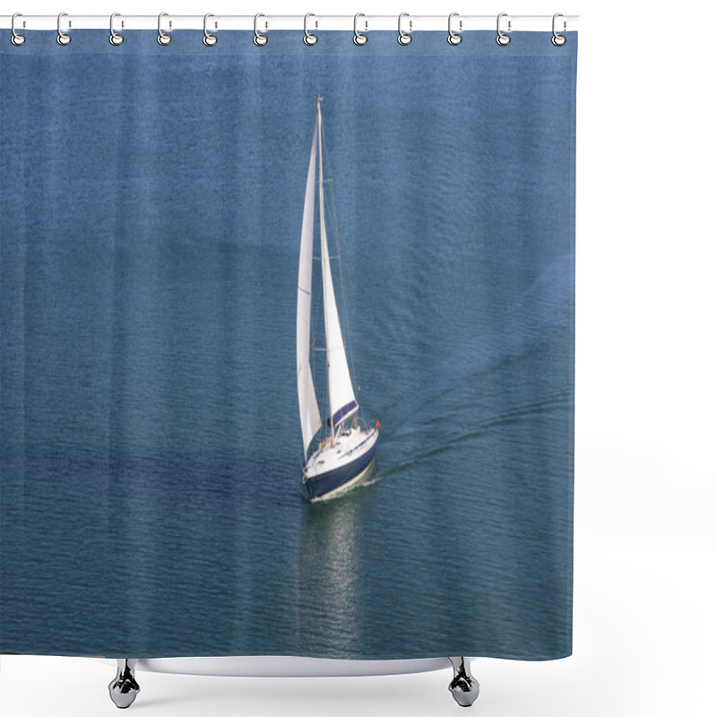 Personality  Yacht On Sea Shower Curtains