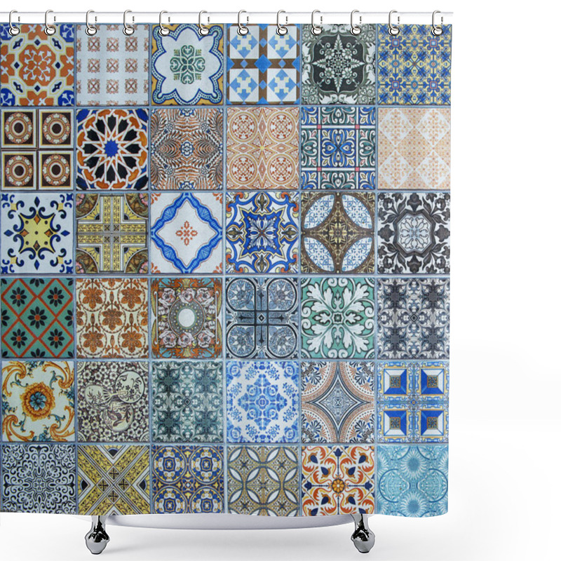 Personality  Ceramic Tiles Patterns From Portugal. Shower Curtains