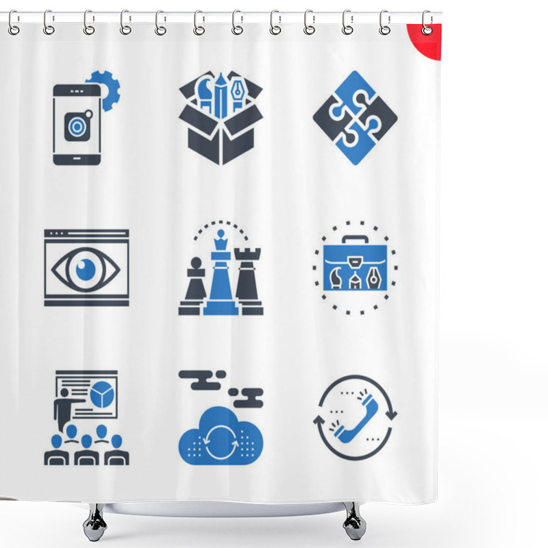 Personality  Seo And Web Opimization Icons Set Shower Curtains