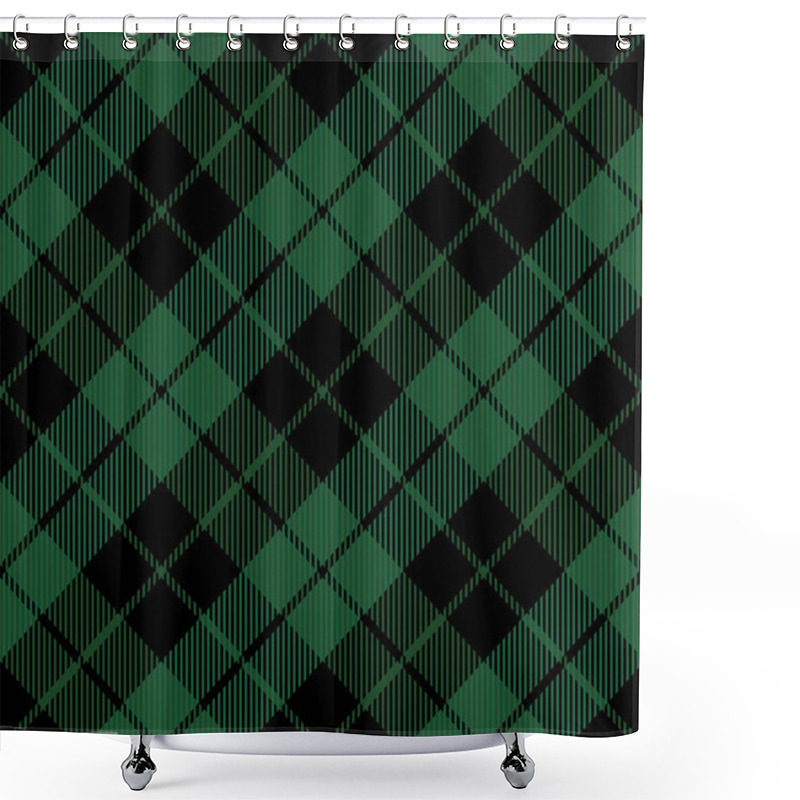 Personality  Diagonal Tartan Christmas And New Year Plaid Shower Curtains