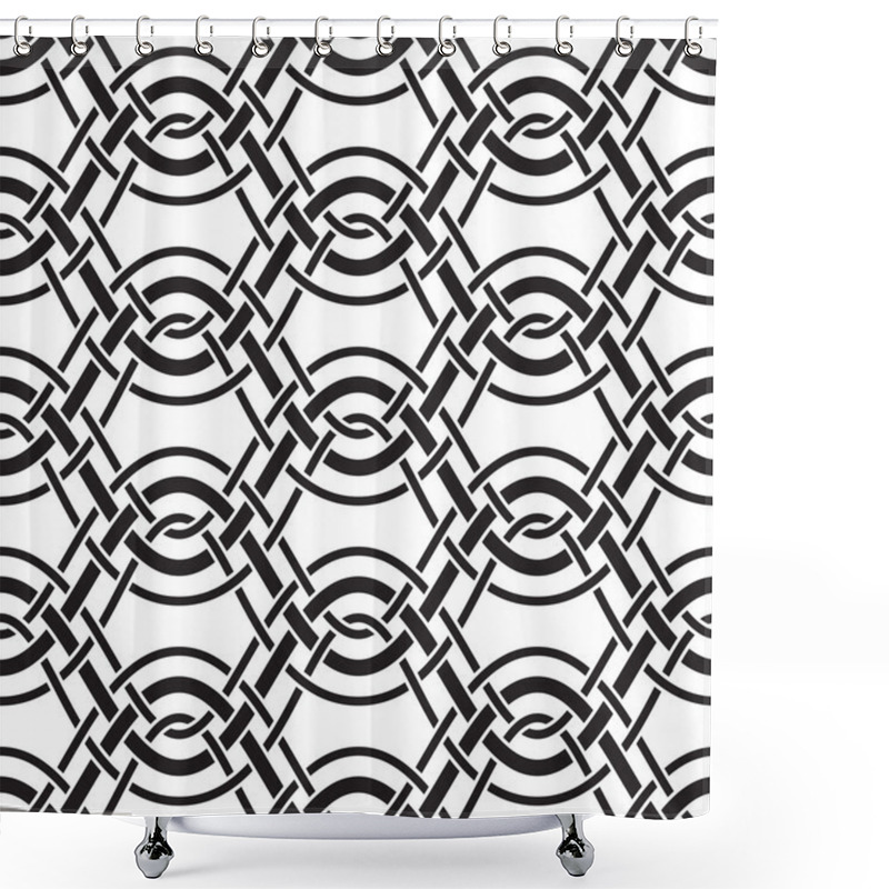 Personality  Abstract Wavy Lines, Seamless Pattern Shower Curtains