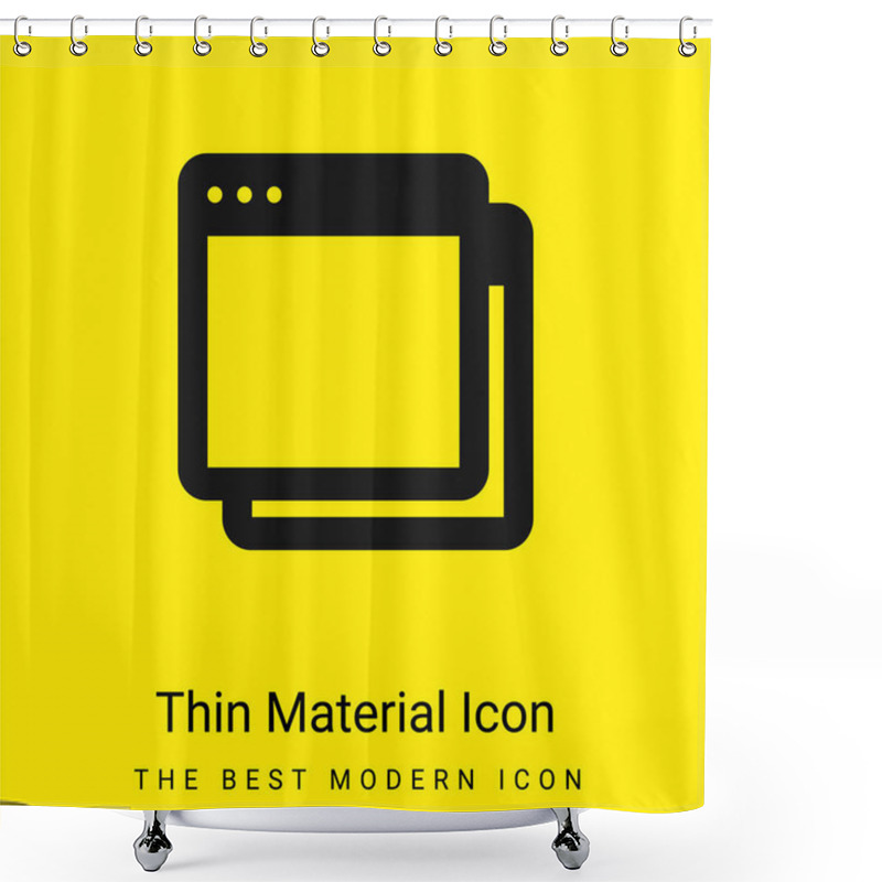 Personality  App Minimal Bright Yellow Material Icon Shower Curtains