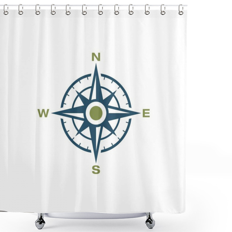 Personality  Compass Rose Icon Logo Template Shower Curtains