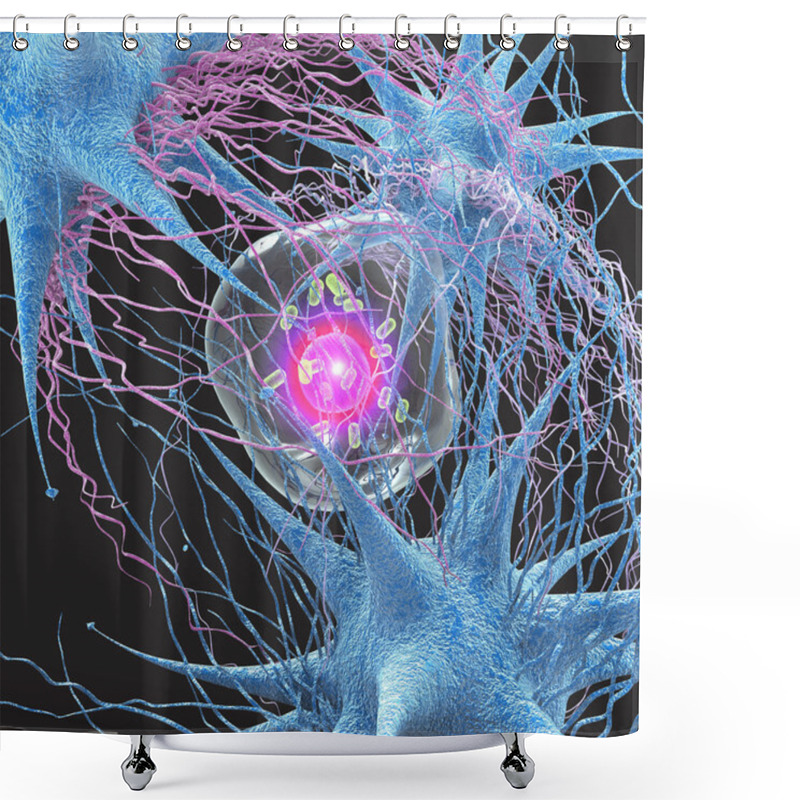 Personality  Virus And Cells Shower Curtains