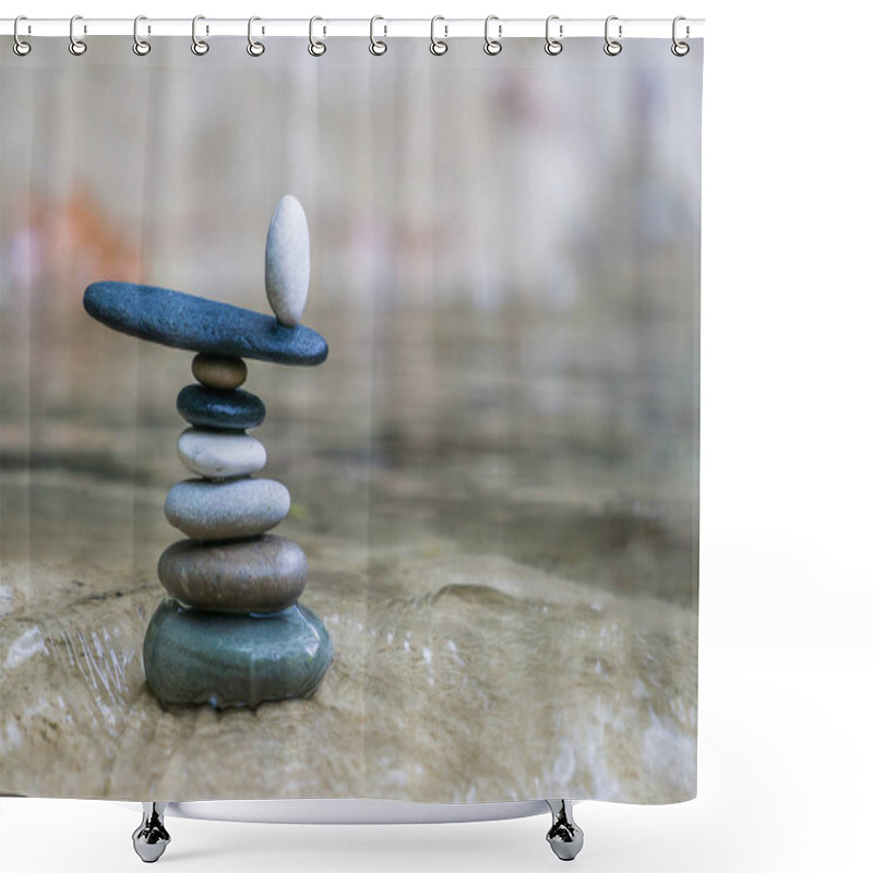 Personality  Zenstones At The Waterfalls Shower Curtains