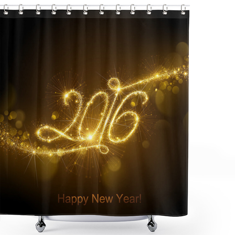 Personality  New Year 2016 Fireworks Shower Curtains