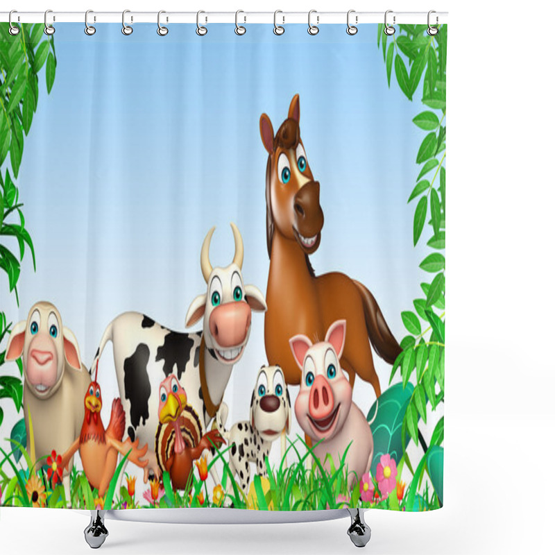 Personality  Group Of Farm Animal Shower Curtains