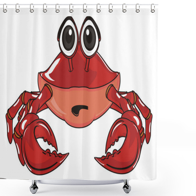 Personality  Cute Red Crab Shower Curtains