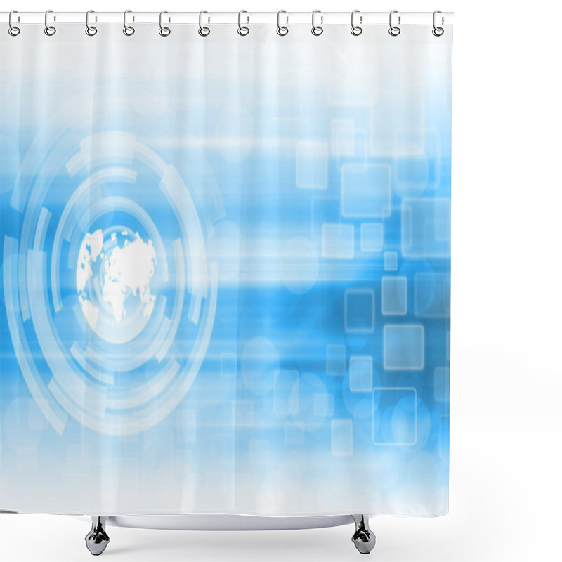 Personality  World Technology Background Shower Curtains