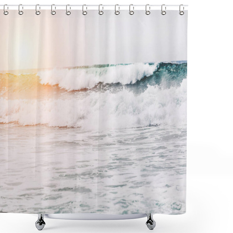 Personality  Big Ocean Waves Shower Curtains