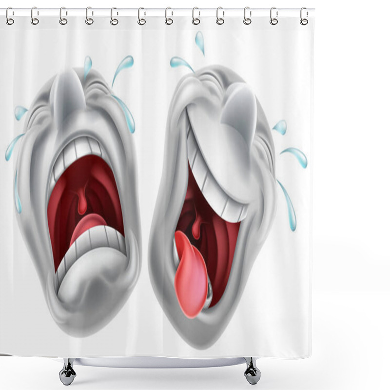 Personality  Theatre Comedy Tragedy Masks Shower Curtains