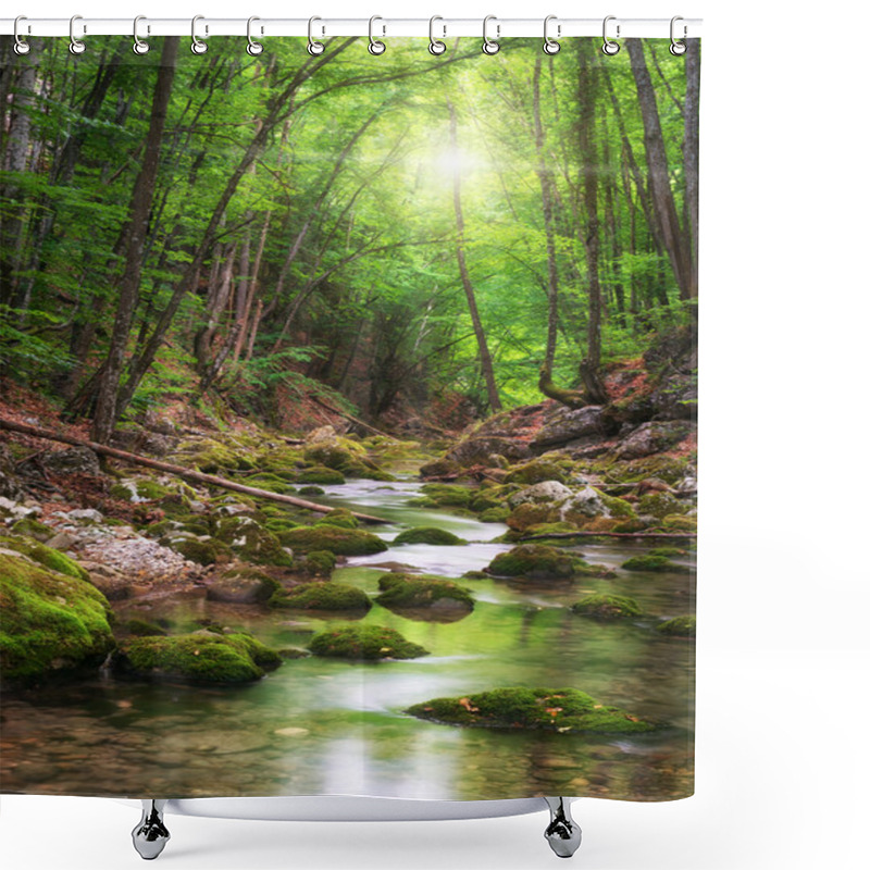 Personality  River Deep In Mountain Forest Shower Curtains