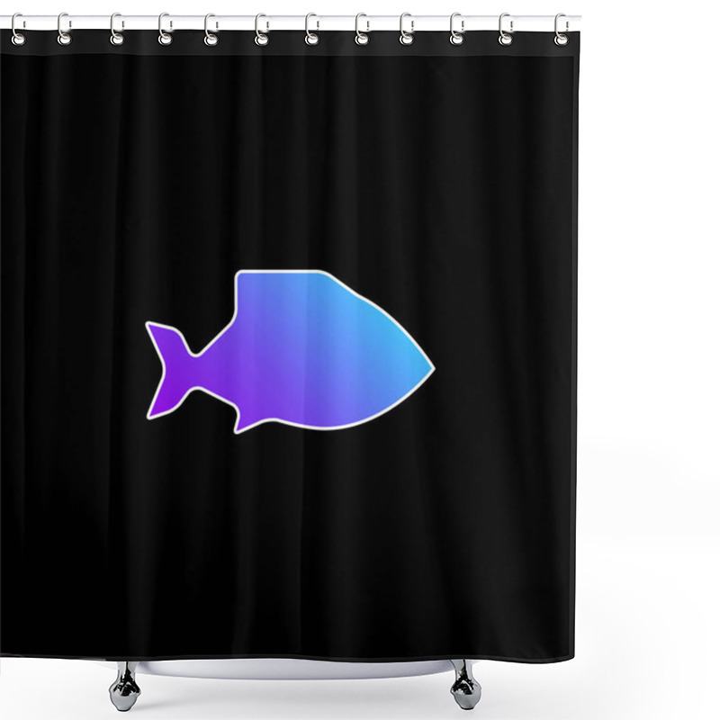 Personality  Big Fish Blue Gradient Vector Icon Shower Curtains