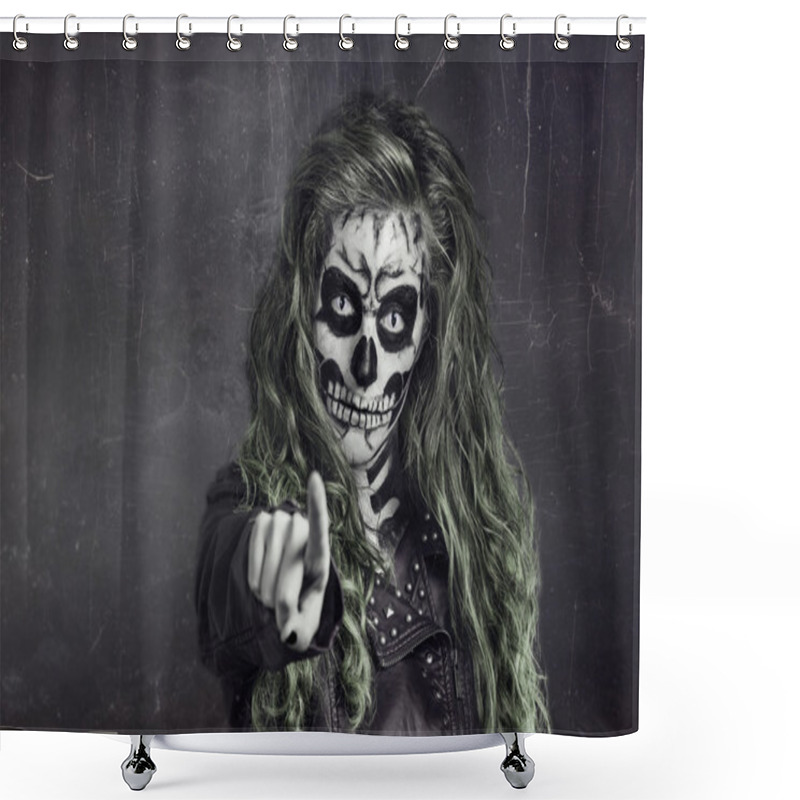 Personality  Women Painted As Skeleton Shower Curtains