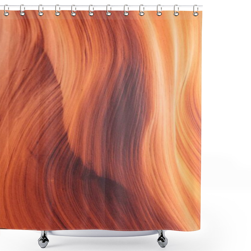 Personality  Abstract Texture Of Swirling Orange And Brown Wood Grain Patterns. Shower Curtains