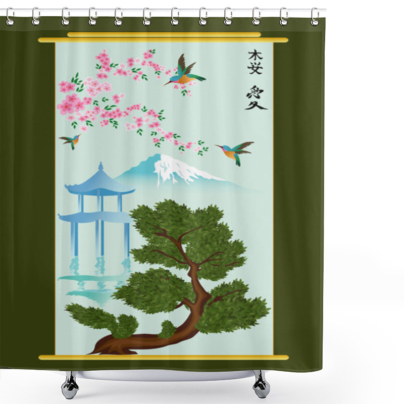 Personality  Vector Japanese Illustration Shower Curtains