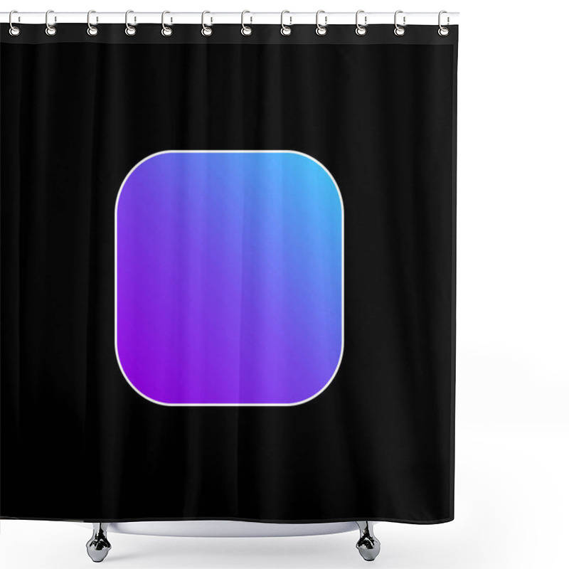 Personality  Black Rounded Square Shape Blue Gradient Vector Icon Shower Curtains