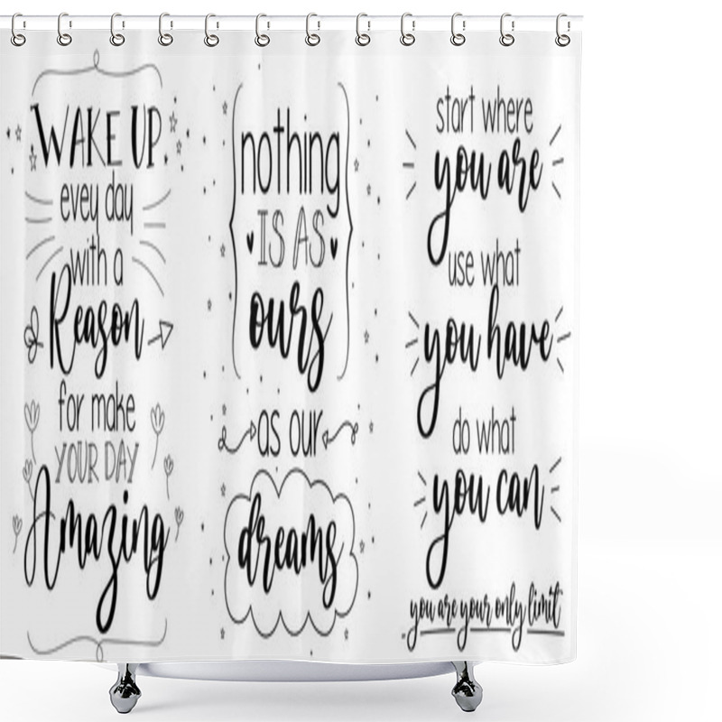 Personality  Three Motivational Phrases. Perfect For Decoration And Posters. Shower Curtains