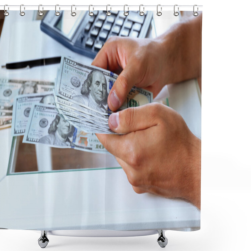 Personality  Man Calculating Money Shower Curtains